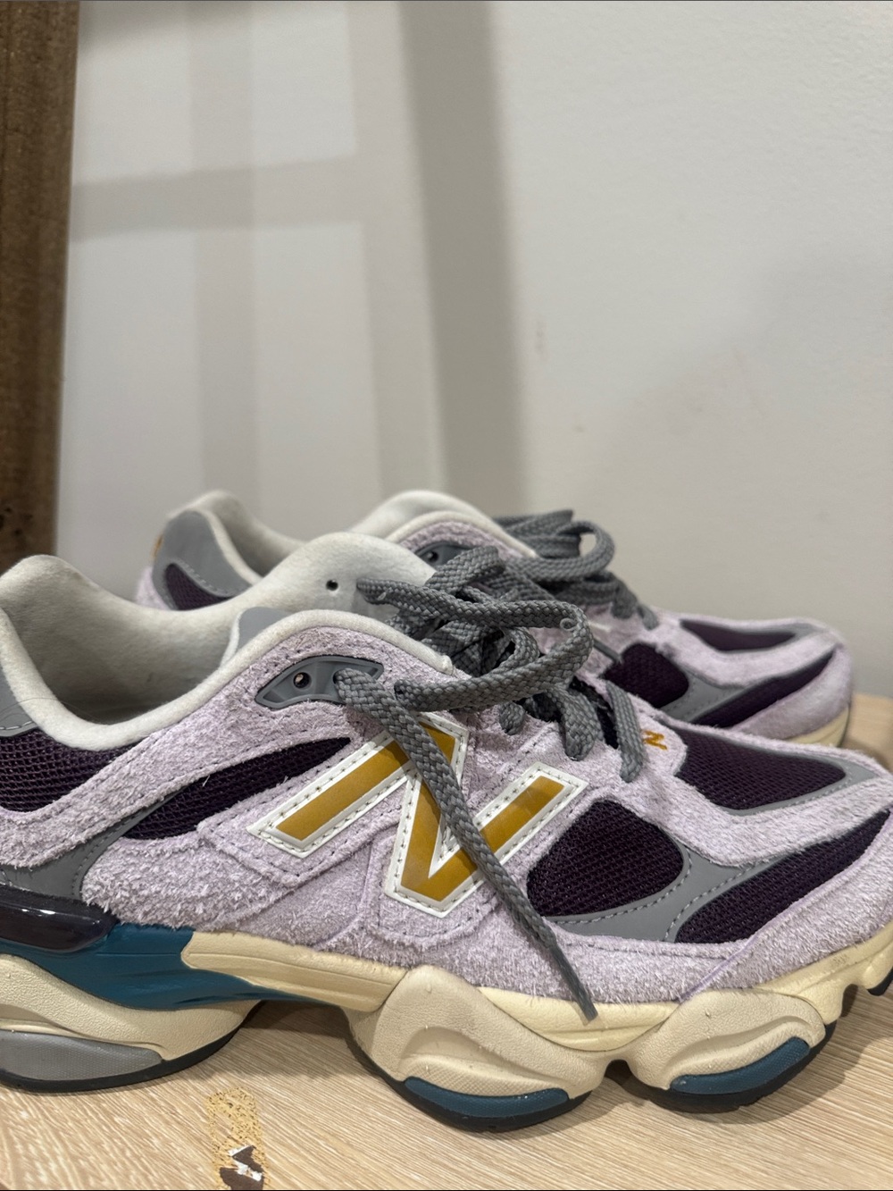 New Balance9060 Lavender & Deep Purple Sneakers with Yellow N